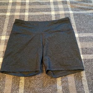 5” compression shorts, charcoal gray